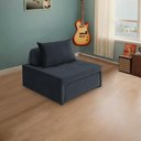 Ver imagem 3 de 4 em 1 Poltrona, Puff, Chaise e Cama Ares Preta Estofama