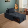 4 em 1 Poltrona, Puff, Chaise e Cama Ares Preta Estofama - 5
