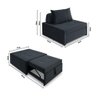 4 em 1 Poltrona, Puff, Chaise e Cama Ares Preta Estofama - 6