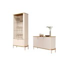 Ver imagem 1 de Conjunto Buffet e Cristaleira Lirio Off White Nature Bronze