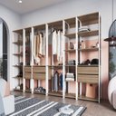 Ver imagem 1 de Guarda Roupa Closet 6 Peças com 3 Cabideiros 6 Gavetas e 16 Nichos Easy Bege/Branco/Montana