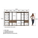 Ver imagem 5 de Guarda Roupa Closet 6 Peças com 3 Cabideiros 6 Gavetas e 16 Nichos Easy Bege/Preto/Montana