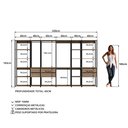 Ver imagem 5 de Guarda Roupa Closet 6 Peças com 3 Cabideiros 6 Gavetas e 16 Nichos Easy