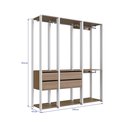 Ver imagem 4 de Guarda Roupa Closet 3 Peças com 3 Cabideiros 4 Gavetas e 2 Nichos Easy 