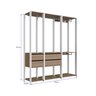 Guarda Roupa Closet 3 Peças com 3 Cabideiros 4 Gavetas e 2 Nichos Easy  - 4