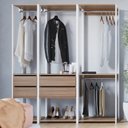 Ver imagem 1 de Guarda Roupa Closet 3 Peças com 3 Cabideiros 4 Gavetas e 2 Nichos Easy Bege/Branco/Montana