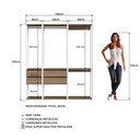 Ver imagem 5 de Guarda Roupa Closet 3 Peças com 3 Cabideiros 4 Gavetas e 2 Nichos Easy 