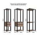 Ver imagem 6 de Guarda Roupa Closet 3 Peças com 3 Cabideiros 4 Gavetas e 2 Nichos Easy 