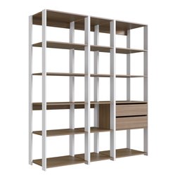 Estante para Livros Modular 3 Peças com 2 Gavetas e 14 Nichos Easy - 2