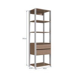 Estante para Livros Modular 3 Peças com 2 Gavetas e 14 Nichos Easy - 18