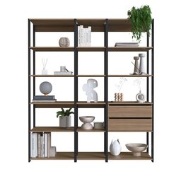 Estante para Livros Modular 3 Peças com 2 Gavetas e 14 Nichos Easy - 3