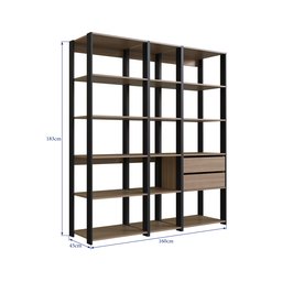 Estante para Livros Modular 3 Peças com 2 Gavetas e 14 Nichos Easy - 4