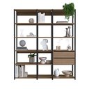 Ver imagem 3 de Estante para Livros Modular 3 Peças com 2 Gavetas e 14 Nichos Easy 183CMX160CM Bege