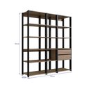 Ver imagem 4 de Estante para Livros Modular 3 Peças com 2 Gavetas e 14 Nichos Easy 183CMX160CM Bege