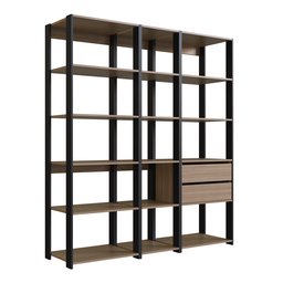 Estante para Livros Modular 3 Peças com 2 Gavetas e 14 Nichos Easy - 2