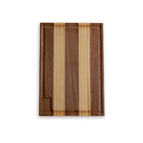 Tábua de Churrasco com Canaleta 35x24x1,6cm de Madeira Reflorestada para Servir