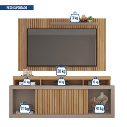 Rack com Painel para TV Até 65 Polegadas com Ripado Esmeralda  - 10
