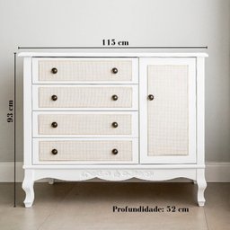 Quarto para Bebê Berço e Cômoda 4 Gavetas Versailles Plus - 11