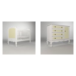 Quarto para Bebê Berço e Cômoda 4 Gavetas Versailles Plus - 2