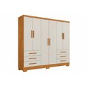 Ver imagem 2 de Guarda Roupa Casal 6 Portas e 6 Gavetas c/ Pés Encant/Berlim Cumaru/Fendi 25 - Novo Horizonte
