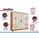 Ver imagem 5 de Guarda Roupa Casal 6 Portas e 6 Gavetas c/ Pés Encant/Berlim Cumaru/Fendi 25 - Novo Horizonte