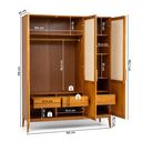 Ver imagem 5 de Guarda Roupa Casal 3 Portas 3 Gavetas Viena Marrom/Mel