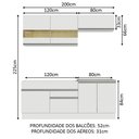 Ver imagem 4 de Armário de Cozinha Compacta 200cm Branco Glamy Madesa 07