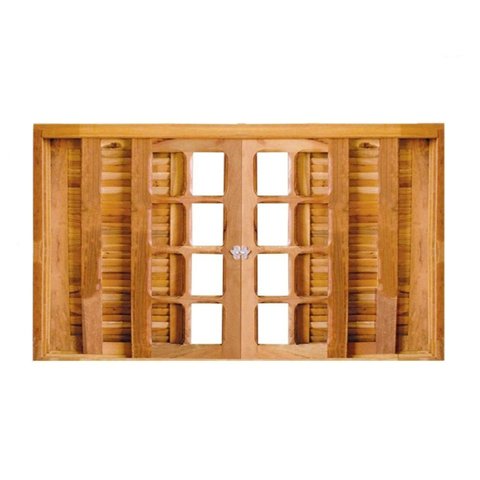 Janela de Madeira Veneziana 160x100cm 6 Folhas Rodam Imbuia