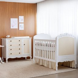 Quarto para Bebê Berço Mini Cama e Cômoda 4 Gavetas Versailles Plus - 1
