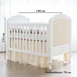 Quarto para Bebê Berço Mini Cama e Cômoda 4 Gavetas Versailles Plus - 4