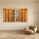 Ver imagem 1 de Janela de Madeira Veneziana 200x100cm 6 Folhas Rodam Imbuia