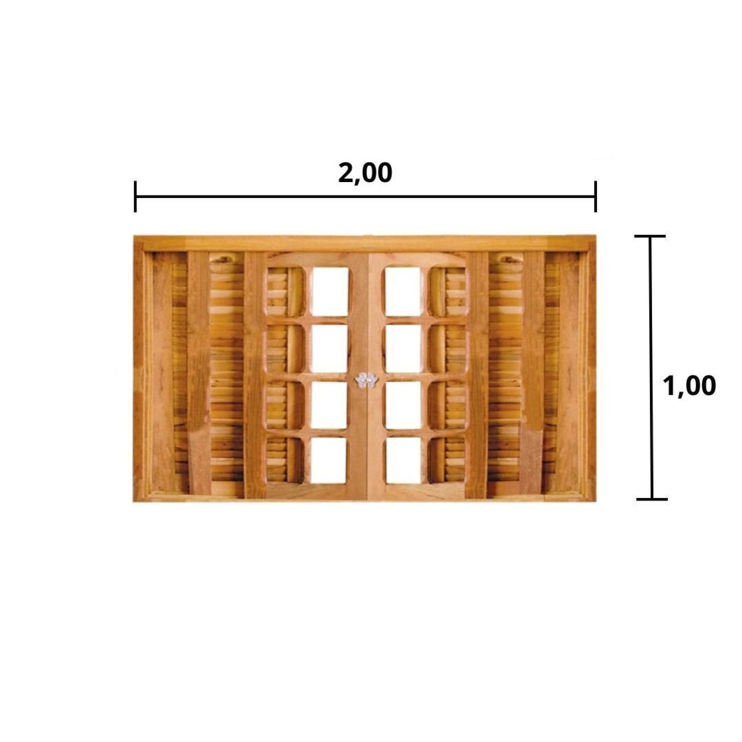 Janela de Madeira Veneziana 200x100cm 6 Folhas Rodam  - 2