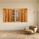 Ver imagem 1 de Janela de Madeira Veneziana 200x100cm 6 Folhas Rodam Imbuia