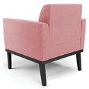 Ver imagem 7 de Poltrona Base Madeira Preto Kit 2 Maressa Suede Rosê - Ibiza