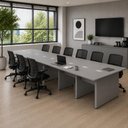 Ver imagem 1 de Plataforma de Trabalho 6,00 m para 10 Pessoas com Caixas de Tomadas e Pés Painel F5 Office