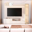 Ver imagem 1 de Rack com Painel para TV até 84 Polegadas Ripado LED Vidro Reflecta 100% MDF 219CMX269CM Vitoria Regia Yescasa Off White