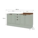 Ver imagem 4 de Balcão de Cozinha Iluminata 4 Portas 3 Gavetas 100% MDF Mint/Ébano - Genialflex
