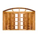 Ver imagem 1 de Janela de Madeira Veneziana Padrão Imbuia 120x160cm 6 Folhas em Arco Rodam