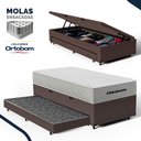 Ver imagem 7 de Cama Box Baú com Colchão de Molas Ensacadas Ortobom One Face Plenno Superpocket + Auxiliar de