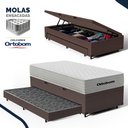 Ver imagem 4 de Cama Box Baú com Colchão de Molas Ensacadas Ortobom One Face Plenno Superpocket + Auxiliar de