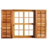 Janela de Madeira Guilhotina 120x120cm 4 Folhas Rodam  - 1