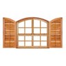 Janela de Madeira Guilhotina 140x120cm 4 Folhas Rodam  - 1