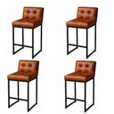 Ver imagem 2 de Banqueta Cozinha Alta com Encosto Industrial Kit 4 Preto Lirina Pu C05 - D’Rossi