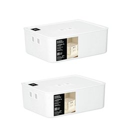 Kit 2 Organizadores com Tampa Fly 5,2l 26x20x12cm Branco - 1