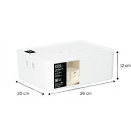 Kit 2 Organizadores com Tampa Fly 5,2l 26x20x12cm Branco - 2