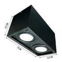 Ver imagem 2 de Spot Plafon Sobrepor Alumínio Recuado Duplo Preto Par20 E27