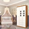 Quarto de Bebê com Berço Mini Cama Sonetto e Guarda Roupa 3 Portas 2 Gavetas Espresso Móveis - 1