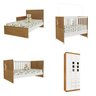 Quarto de Bebê com Berço Mini Cama Sonetto e Guarda Roupa 3 Portas 2 Gavetas Espresso Móveis - 2
