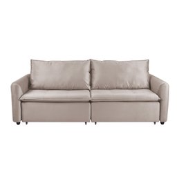 Sofá Cama Retrátil e Reclinável 4 Lugares 225cm em Veludo com Molas Greta Yescasa - 7