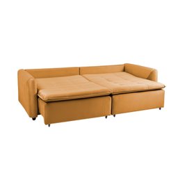 Sofá Cama Retrátil e Reclinável 4 Lugares 225cm em Veludo com Molas Greta Yescasa - 2